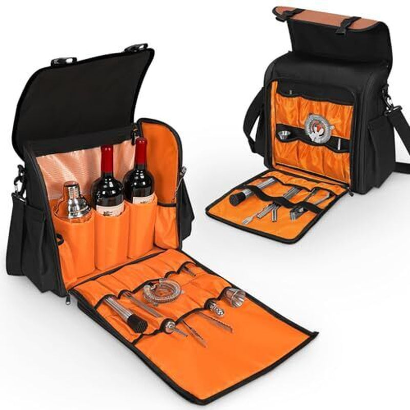 Bartender Bag, Cocktail Kit Travel Carrying Bag for Bar Tools Set, Bartender