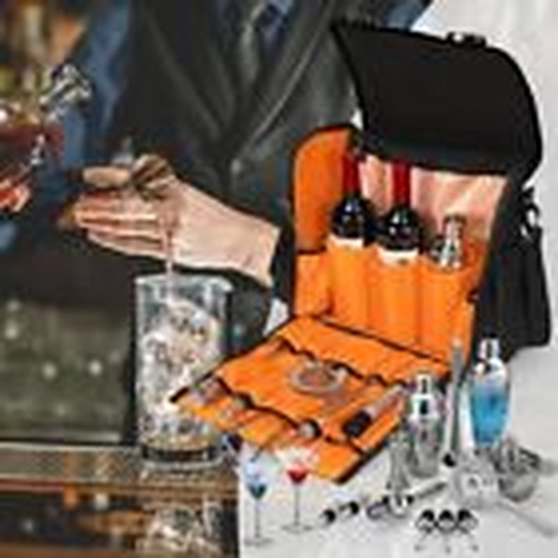 Bartender Bag, Cocktail Kit Travel Carrying Bag for Bar Tools Set, Bartender