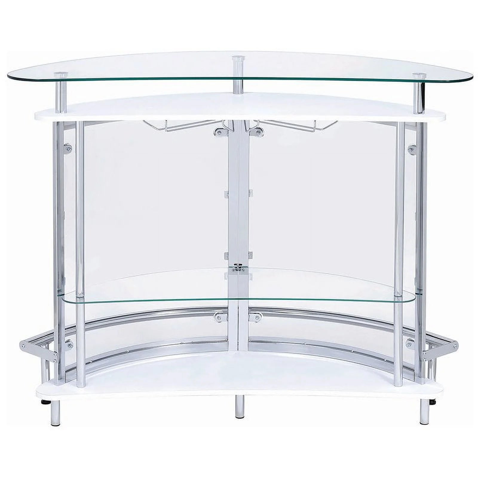 Contemporary Home Bar Unit with Clear Acrylic Front in White