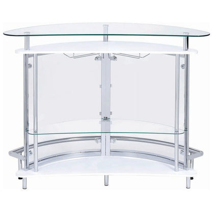 Contemporary Home Bar Unit with Clear Acrylic Front in White