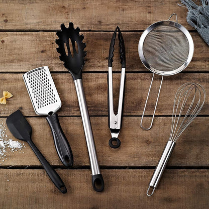 ,Kithcen Utensil Set 42 Cooking Utensils Set Nylon and Stainless Steel Utensils Set Kitchen Tool Set,Baking Set Kitchen Set Spatula Set Kitchen Gadgets Kitchen Tools Kitchen Accessories Black